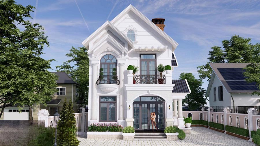 Biệt thự mini tân cổ điển mái thái