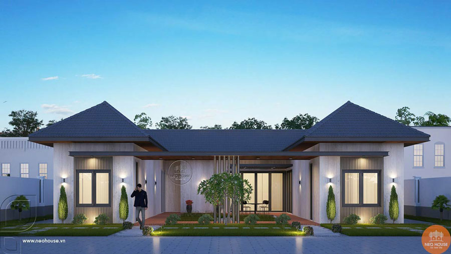 Mẫu nhà biệt thự vườn 1 tầng