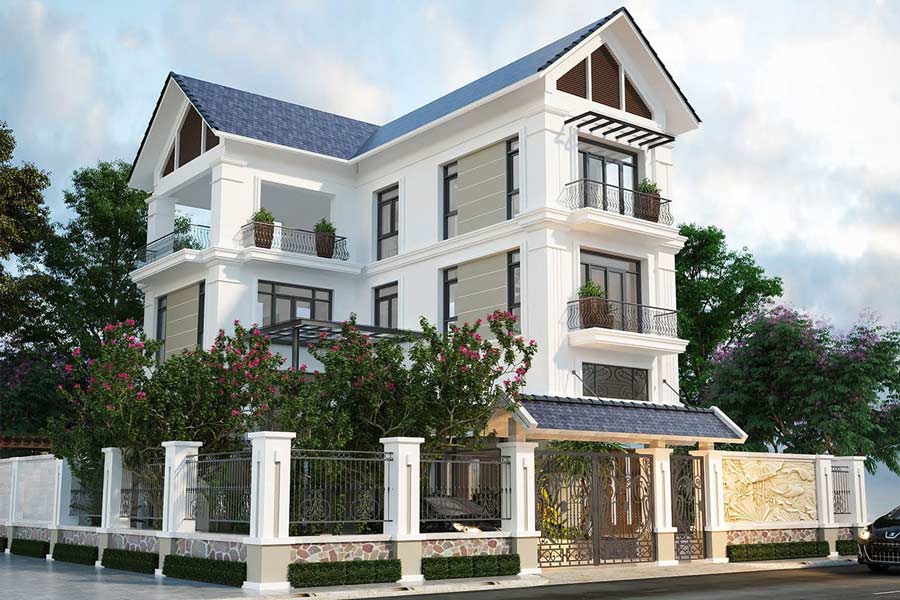Thiết kế nhà vườn 500m2 3 tầng hiện đại