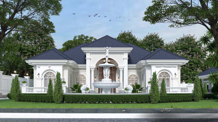 Mẫu thiết kế nhà vườn 500m2 phong cách châu Âu