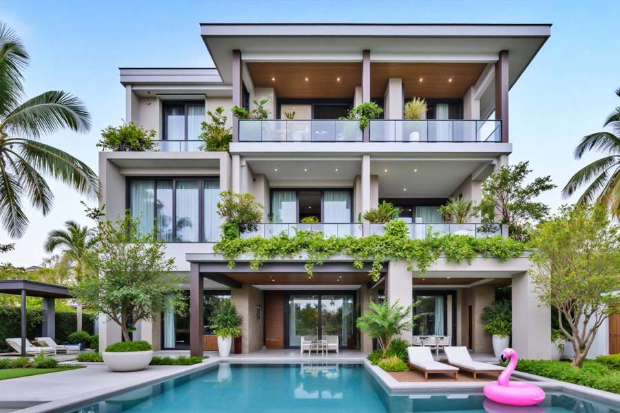 Mẫu nhà biệt thự vườn 500m2 có hồ bơi