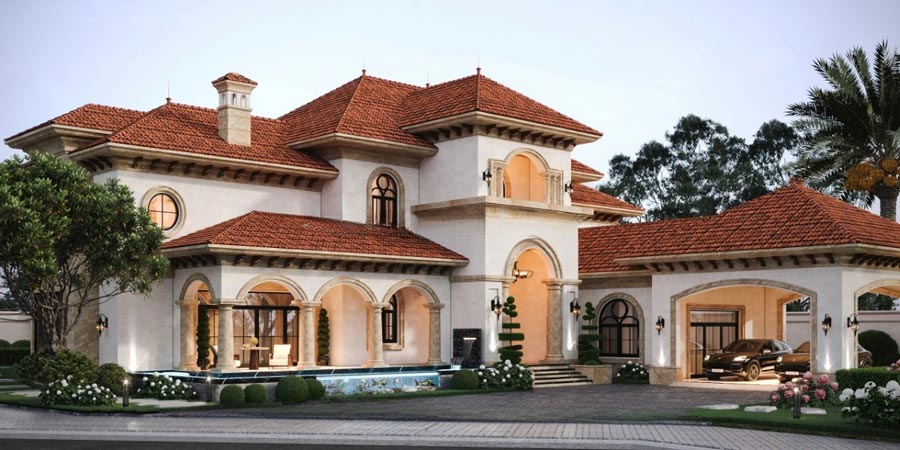 Thiết kế biệt thự nhà vườn 500m2 phong cách Địa Trung Hải