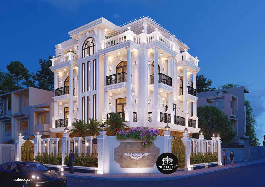 Thiết kế biệt thự nhà vườn châu Âu 3 tầng