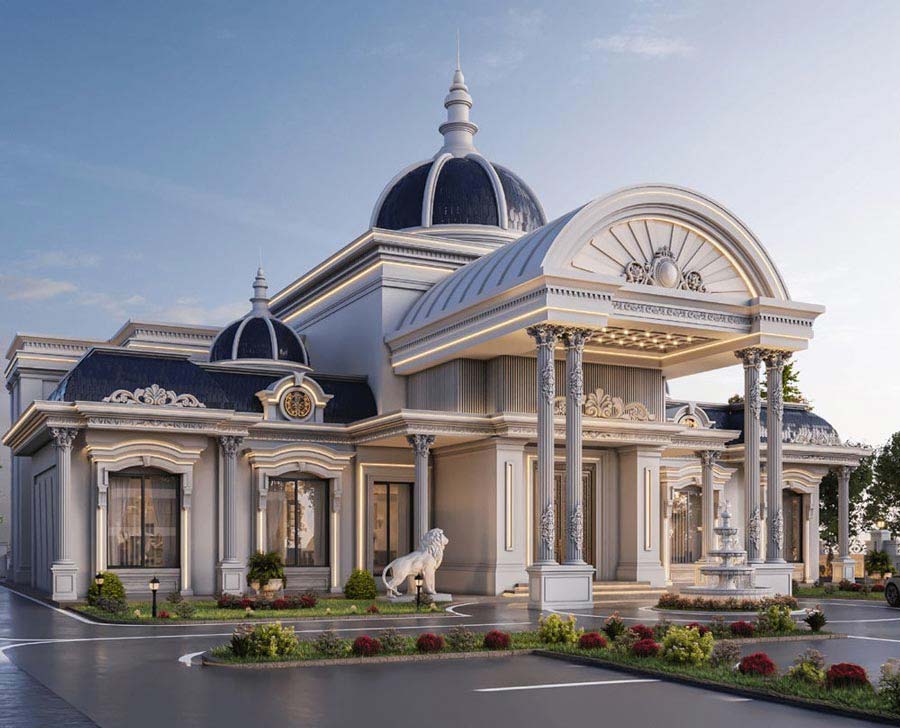 Mẫu biệt thự nhà vườn châu Âu kiểu mái vòm