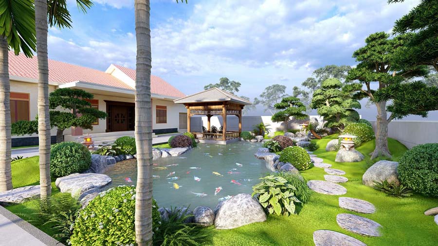 Biệt thự sân vườn có ao cá là gì?