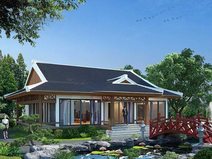 Mẫu nhà vườn kiểu Nhật diện tích 100m2