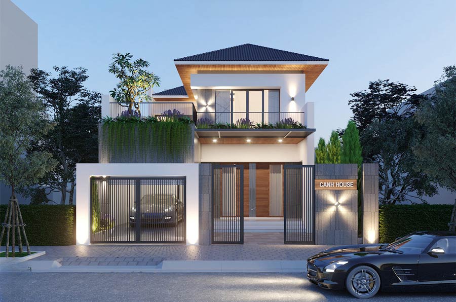 Mẫu biệt thự nhà vườn 2 tầng kiểu Nhật