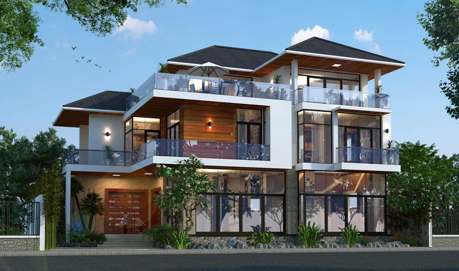 Mẫu biệt thự sân vườn kiểu Nhật 500m2