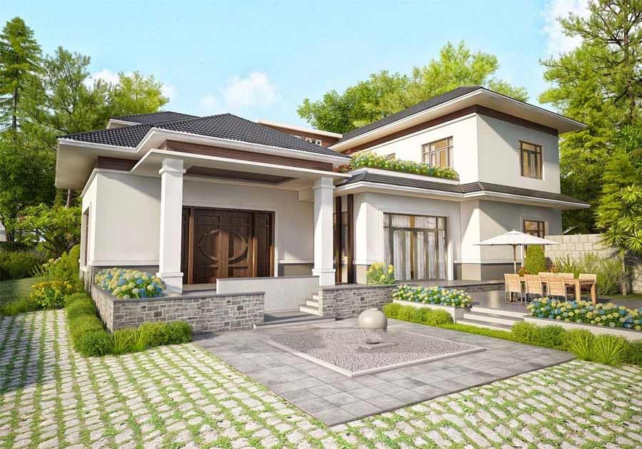 Nhà vườn kiểu Nhật có gác lửng