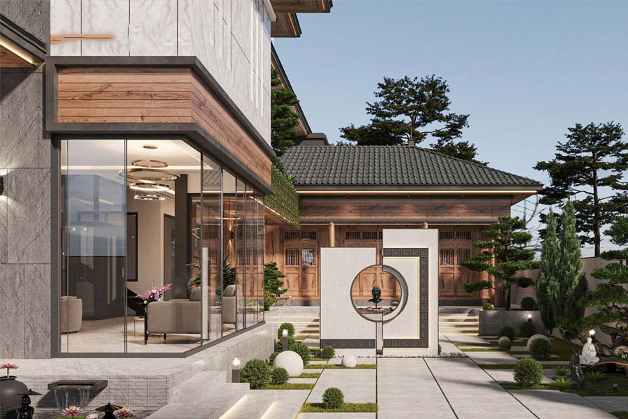 Thiết kế nhà vườn Nhật sử dụng gỗ tự nhiên