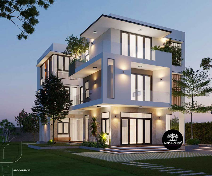 Hình khối kiến trúc vuông vức, mạch lạc