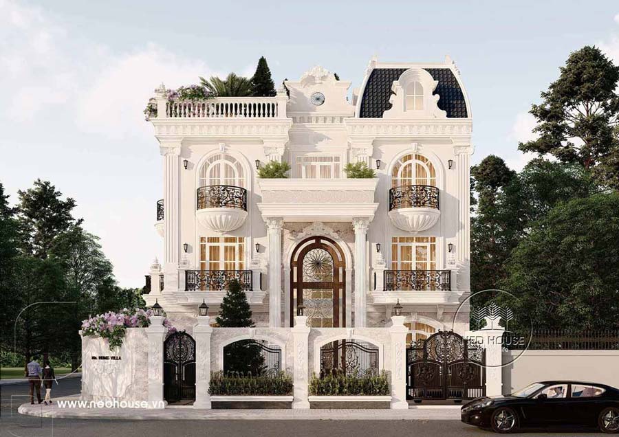 Dự án: Thiết kế biệt thự 3 tầng 1 tum tân cổ điển 500m2 tại Hải Dương