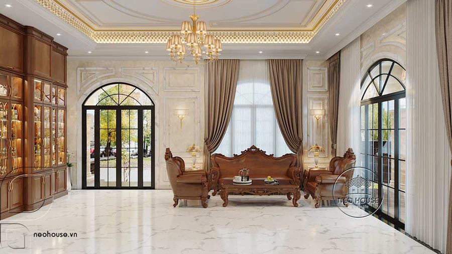 Dự án: Thiết kế biệt thự 3 tầng tân cổ điển 13x16m mái Nhật tại Tiền Giang