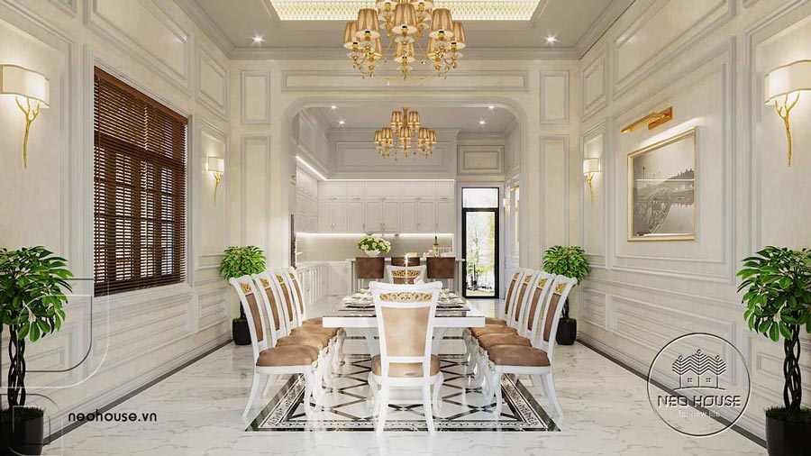 Dự án: Thiết kế biệt thự 3 tầng tân cổ điển 13x16m mái Nhật tại Tiền Giang