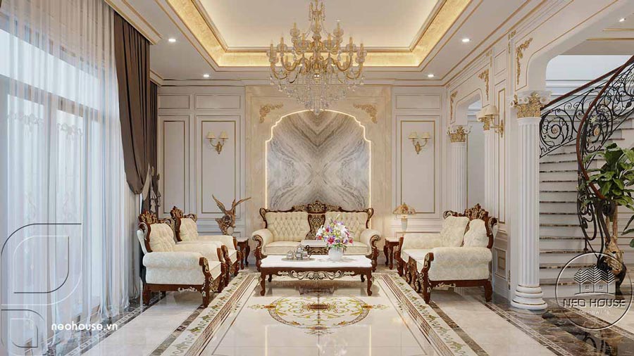 Dự án: Thiết kế biệt thự kiểu Pháp 3 tầng tân cổ điển 8x16m tại Nha Trang