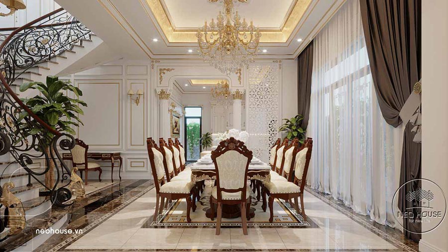 Dự án: Thiết kế biệt thự kiểu Pháp 3 tầng tân cổ điển 8x16m tại Nha Trang