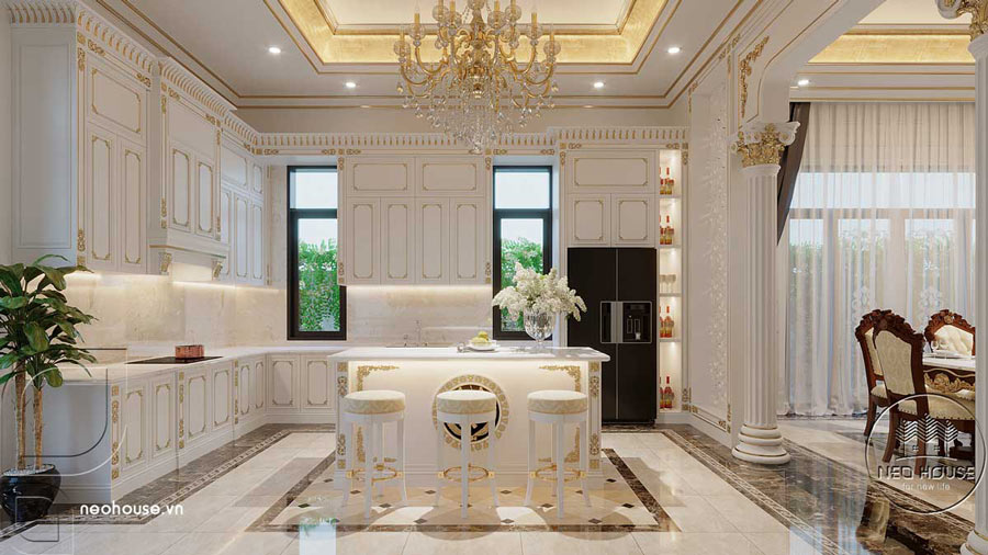 Dự án: Thiết kế biệt thự kiểu Pháp 3 tầng tân cổ điển 8x16m tại Nha Trang