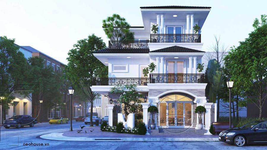 Dự án: Mẫu thiết kế biệt thự 3 tầng tân cổ điển 9x14m tại An Giang