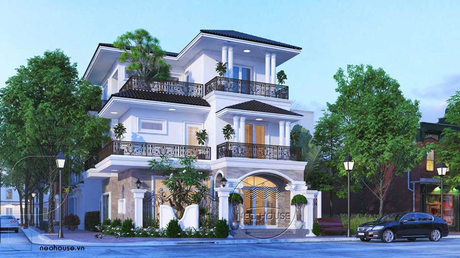 Dự án: Mẫu thiết kế biệt thự 3 tầng tân cổ điển 9x14m tại An Giang