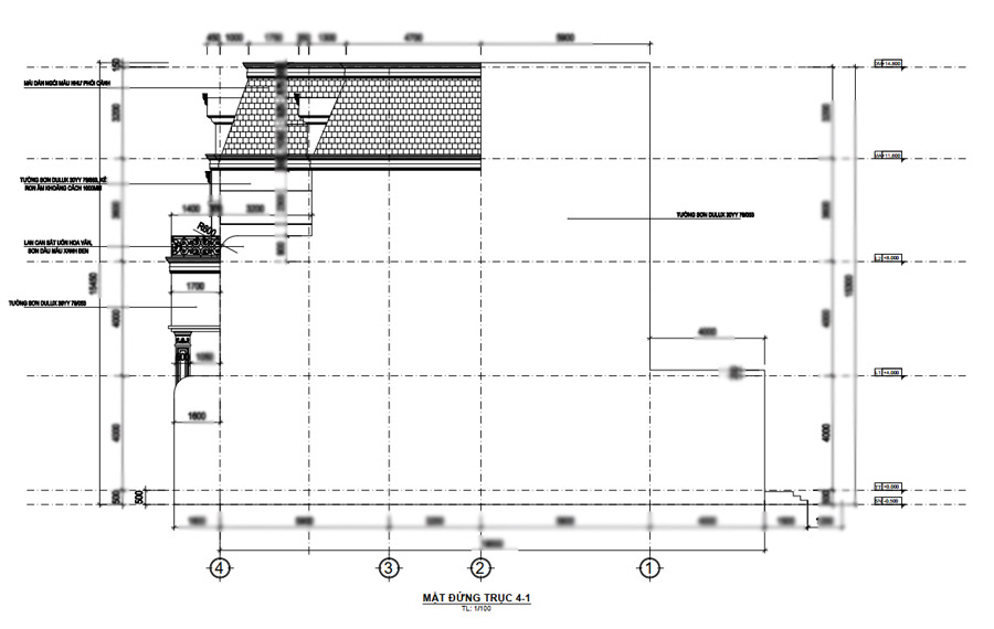 Hồ sơ thiết kế kỹ thuật thi công biệt thự 3 tầng kiểu Pháp 10x19m