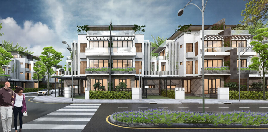 Bố trí mặt bằng biệt thự song lập hiện đại