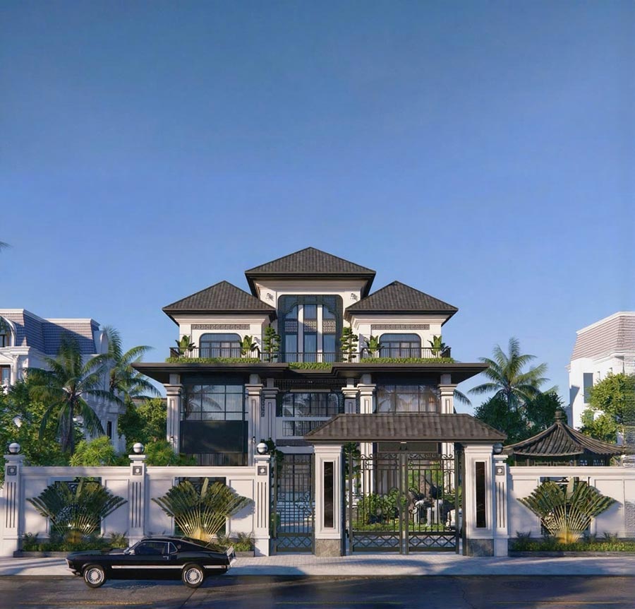 Mặt bằng biệt thự song lập Indochine