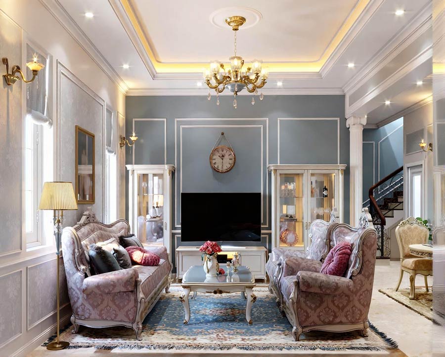 Thiết kế mặt bằng biệt thự song lập tân cổ điển