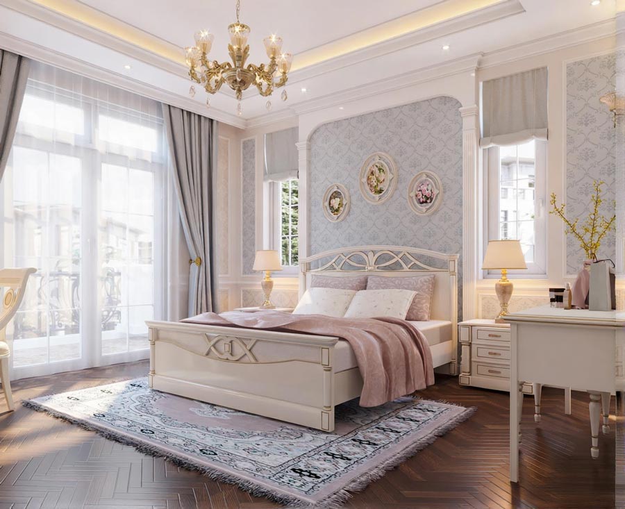 Thiết kế mặt bằng biệt thự song lập tân cổ điển