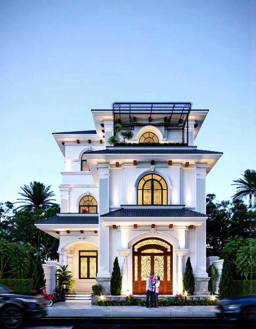 Nhà biệt thự chữ L 3 tầng 100m2