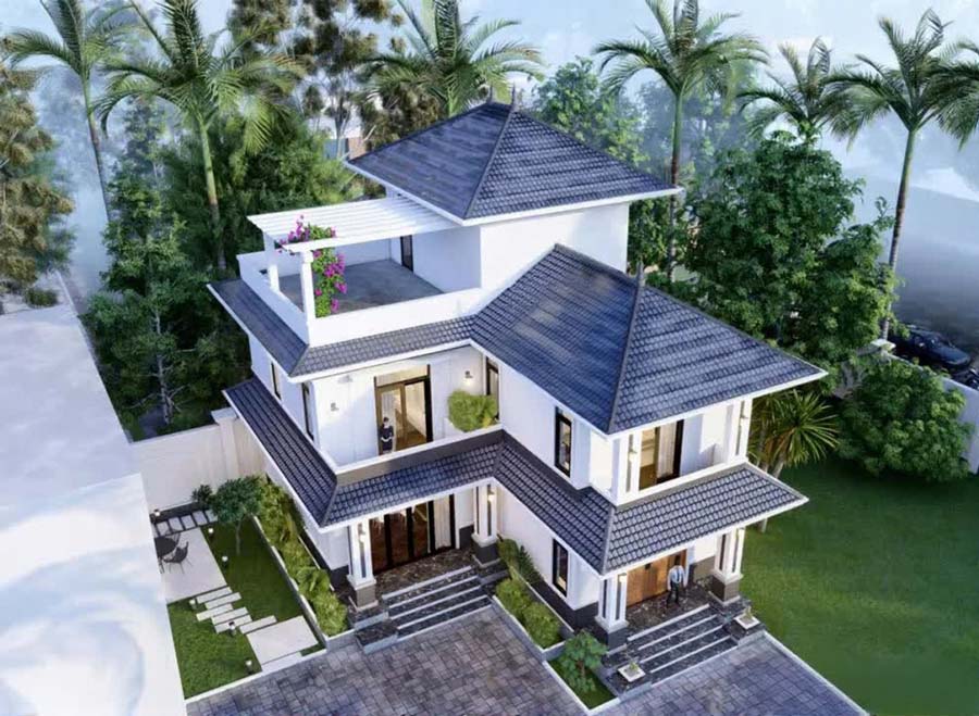 Nhà biệt thự chữ L 3 tầng 100m2