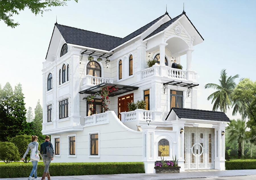 Nhà biệt thự chữ L 3 tầng 100m2