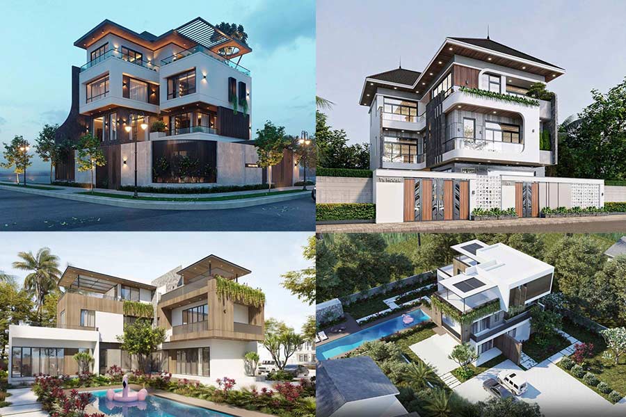 TOP 20+ Mẫu biệt thự 3 tầng chữ L đẹp hiện đại và tiện nghi