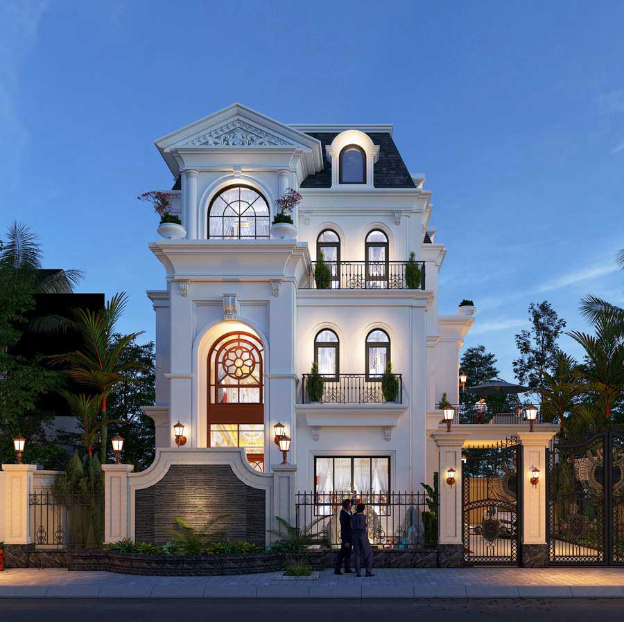 Xu hướng thiết kế biệt thự 3 tầng tân cổ điển không gian mở