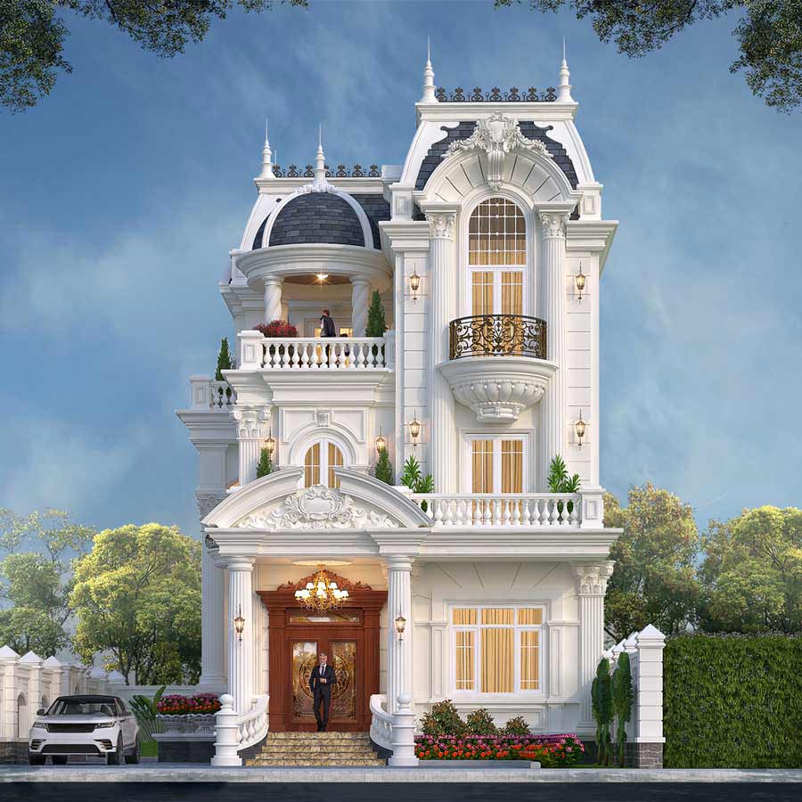 Xu hướng thiết kế biệt thự 3 tầng tân cổ điển không gian mở