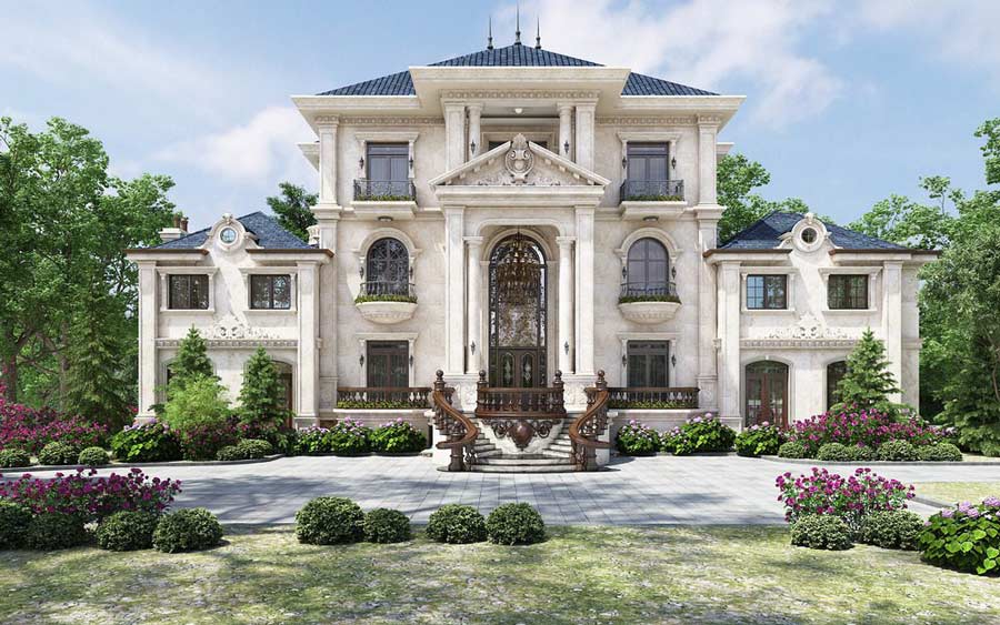 Mẫu biệt thự nghỉ dưỡng 3 tầng tân cổ điển