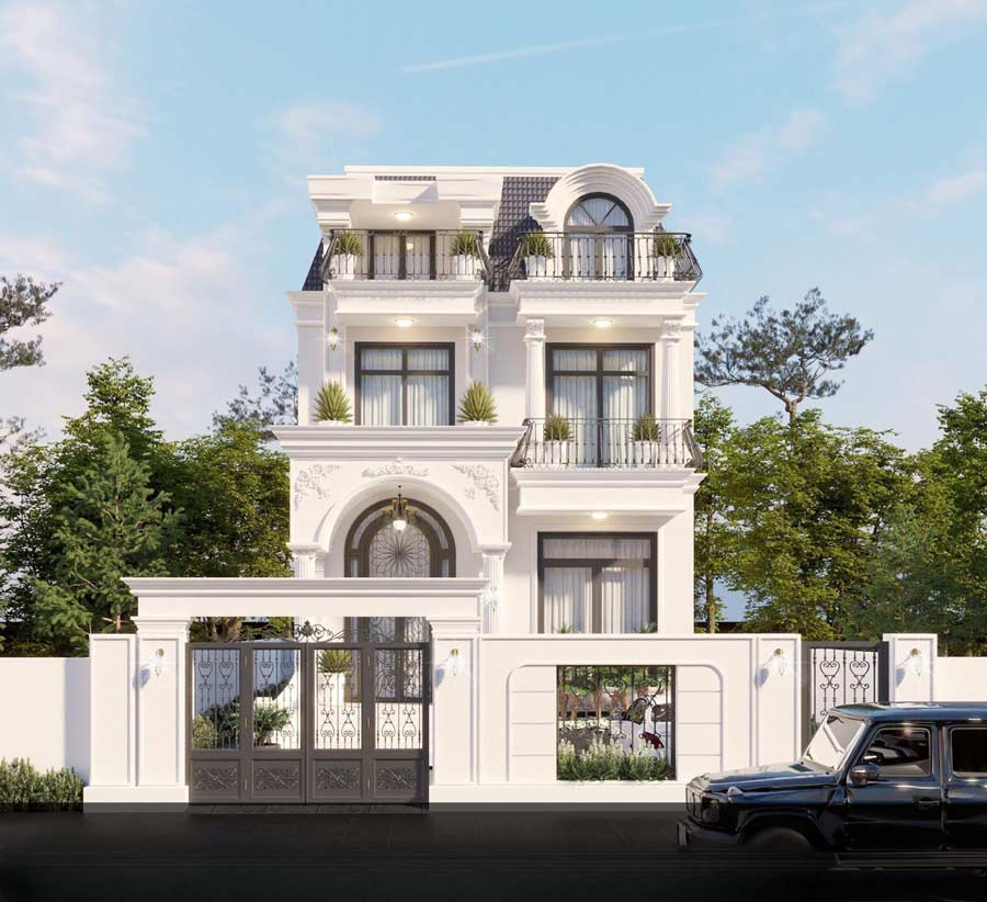 Xu hướng thiết kế biệt thự 3 tầng tân cổ điển ứng dụng công nghệ thông minh