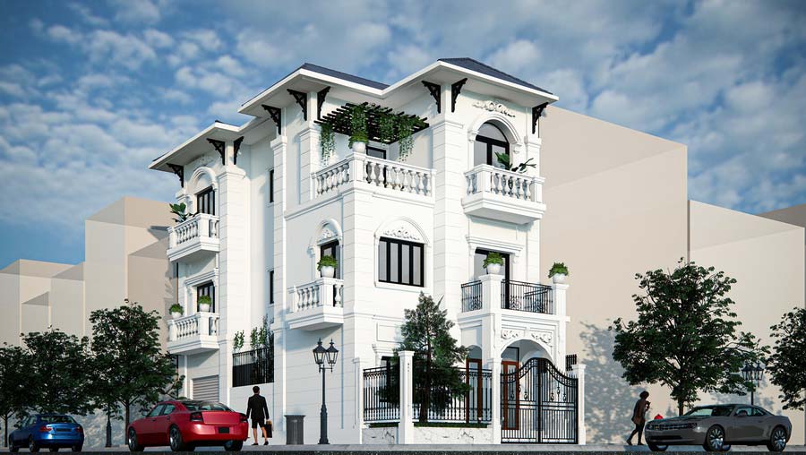 Xu hướng thiết kế biệt thự 3 tầng tân cổ điển ứng dụng công nghệ thông minh