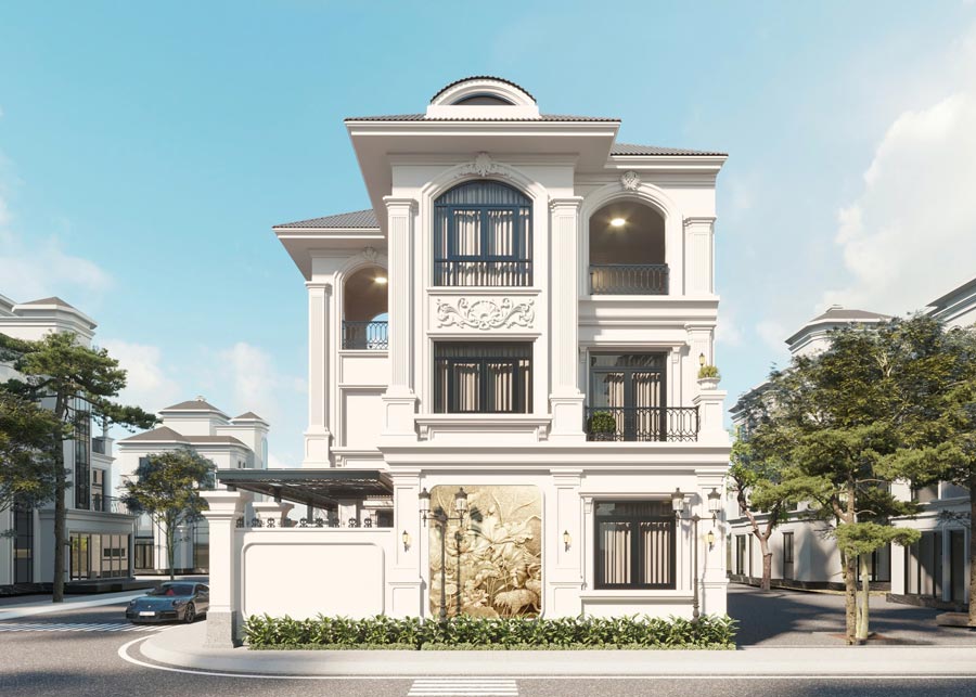Xu hướng thiết kế biệt thự 3 tầng tân cổ điển ứng dụng công nghệ thông minh