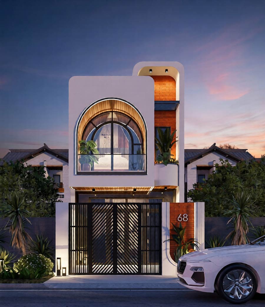 Thiết kế nhà phố 4 phòng ngủ