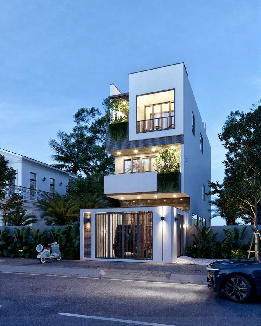 Thiết kế nhà phố 4 phòng ngủ