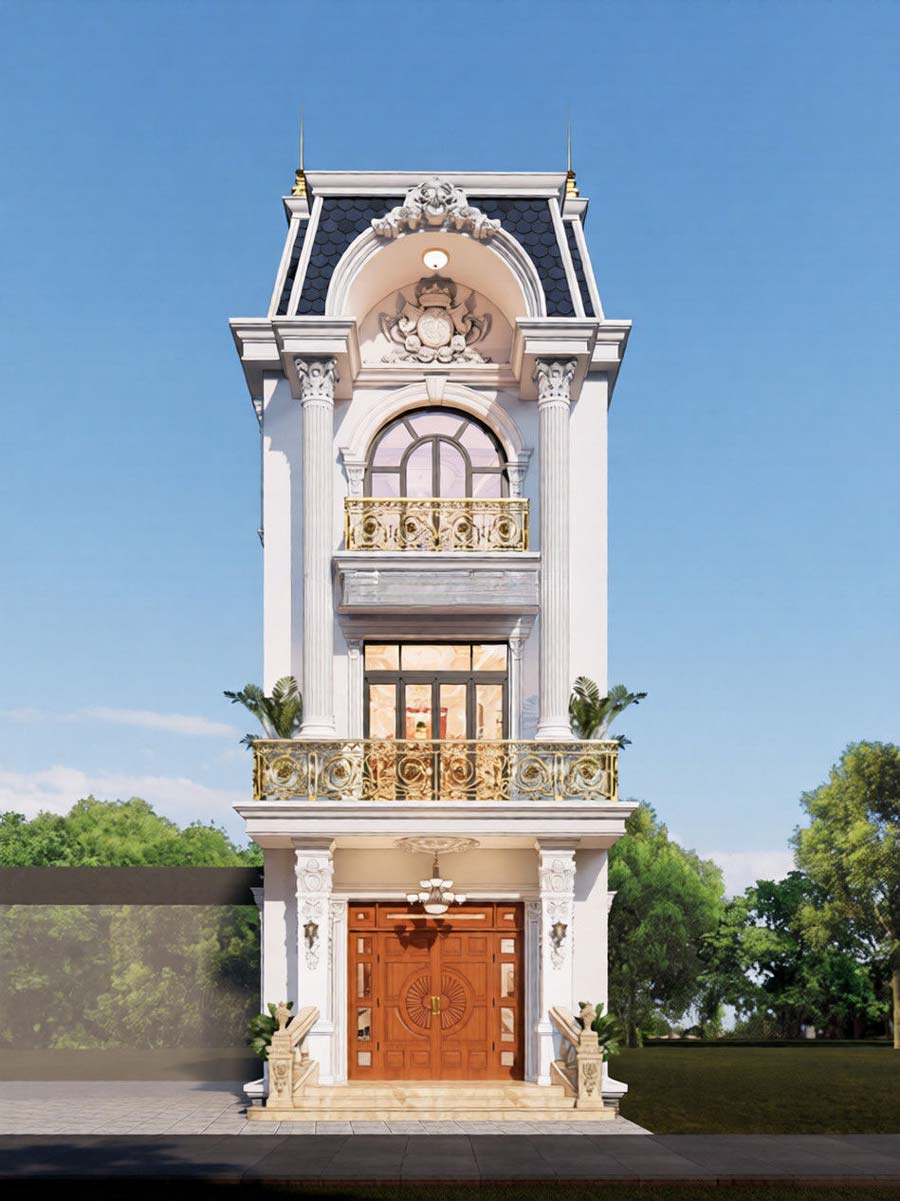 Thiết kế nhà phố mái Mansard
