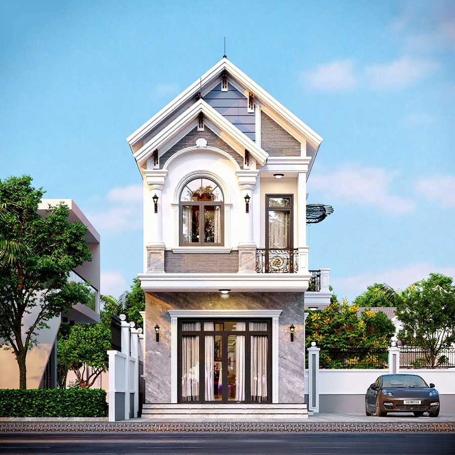 Mẫu thiết kế nhà phố mái thái