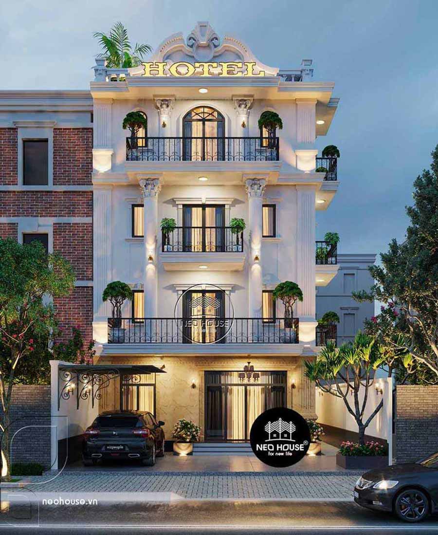 Thiết kế khách sạn 4 tầng