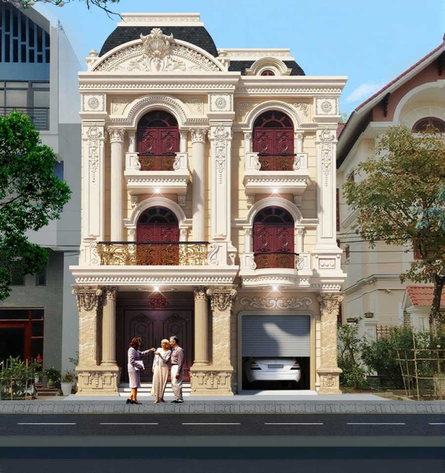 Thiết kế nhà phố cổ điển Pháp đẳng cấp