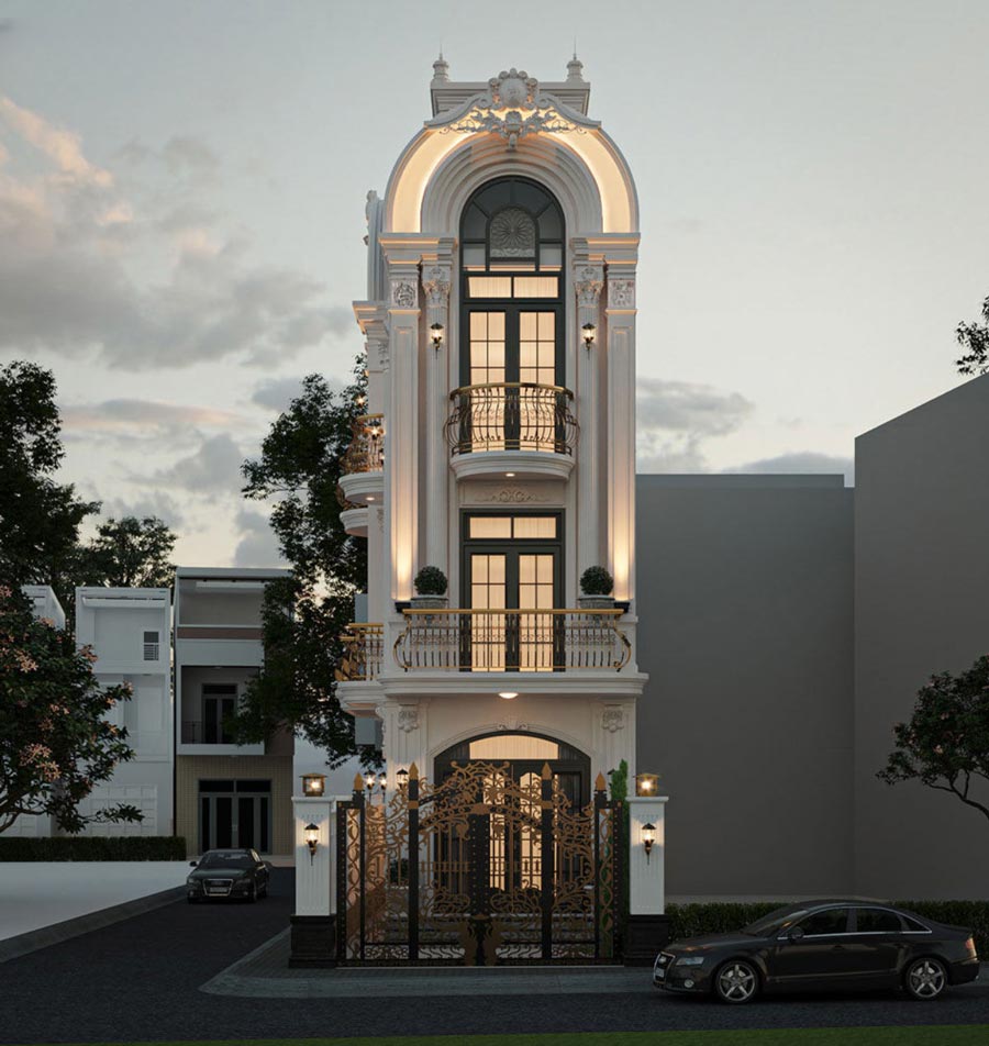 Thiết kế nhà phố cổ điển Pháp đẳng cấp