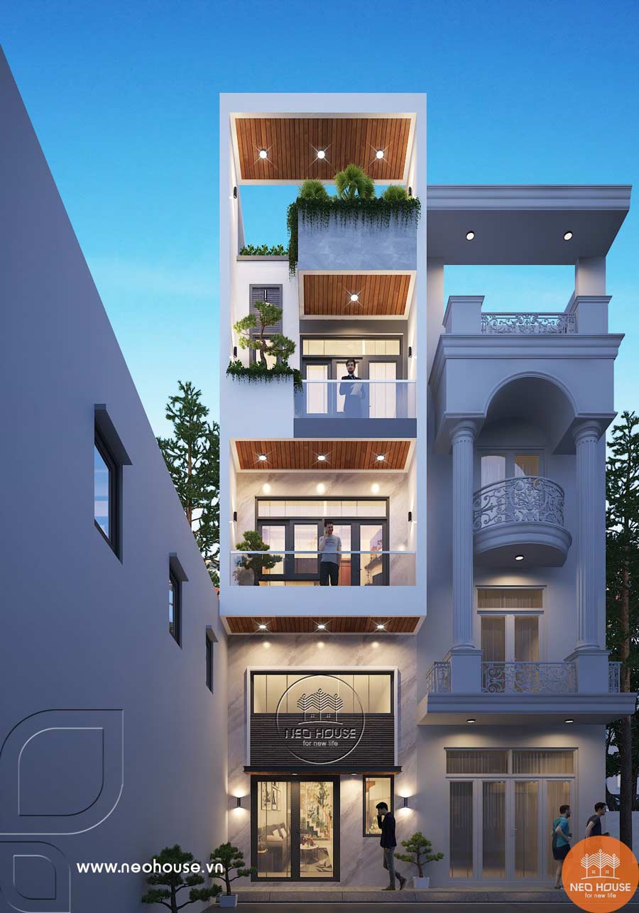 Mẫu nhà phố mặt tiền 4m