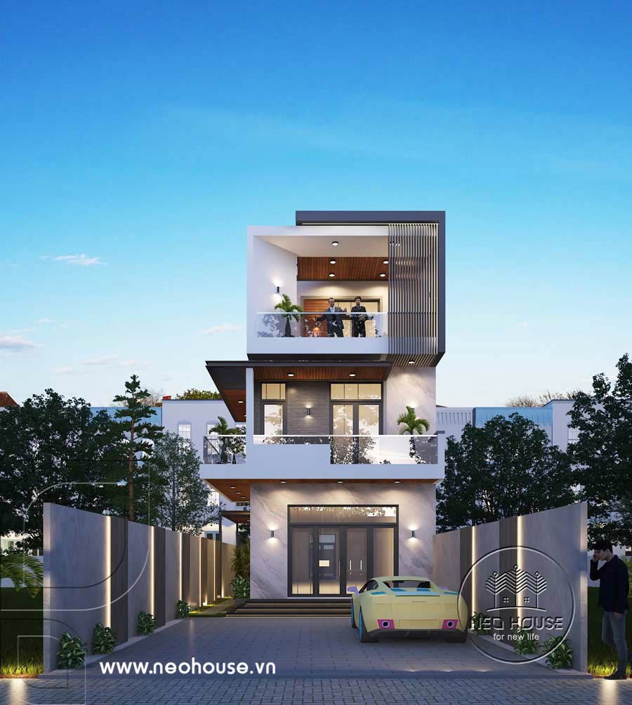 Mẫu thiết kế nhà phố hiện đại mặt tiền 6m