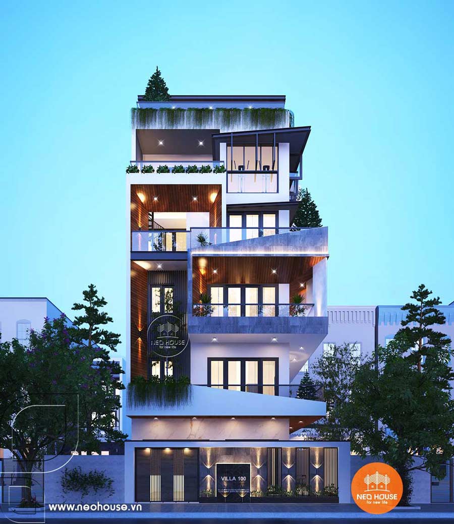 Thiết kế nhà phố mặt tiền 7m hiện đại