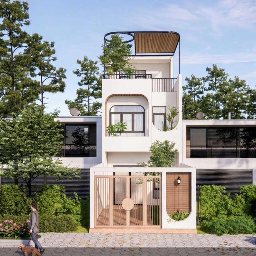 Mẫu nhà phố phong cách Địa Trung Hải