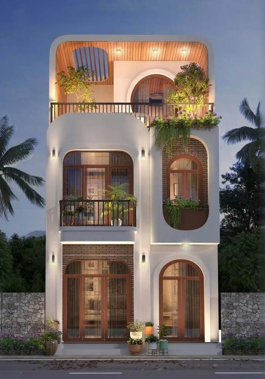 Mẫu nhà phố phong cách Địa Trung Hải